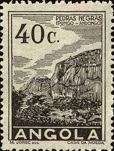 Stamp, Black Rocks, Angola,  , Landscapes, Rock