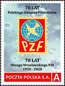 Stamp, 70 years of the Polish Philatelic Association 70 years of th, Personalized and Private Mail Stamps,  
