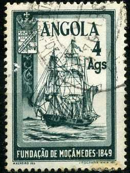 Stamp, Sailing ship Tentiva Feliz, Angola,  