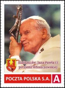 Stamp, In the footsteps of St. Jana Pawła II on the Włoszczowa land, Personalized and Private Mail Stamps,  