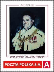 Stamp, prof. dr hab. Eng. Jerzy Roszak Rector 1974-1981, Personalized and Private Mail Stamps,  , Clergy