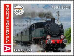 Stamp, Railroad Supporters Club in Wrocław 1991-2021, Personalized and Private Mail Stamps,  , Locomotives, Railways, Transport, Vehicles