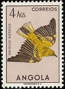 Stamp, African Golden Oriole (Oriolus auratus notatus), Angola,  , Birds, Animals (Fauna)