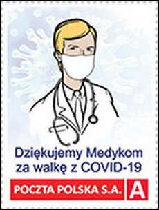 Stamp, Thank you Medykon for fighting COVID-19, Personalized and Private Mail Stamps,  