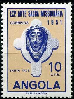 Stamp, Head of Christ, Angola,  , Sculptures, Religion, Art