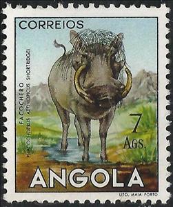 Stamp, Desert Warthog (Phacochoerus aethiopicus), Angola,  , Mammals, Pigs, Animals (Fauna)