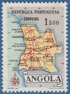 Stamp, Map of Angola, Angola,  , Maps