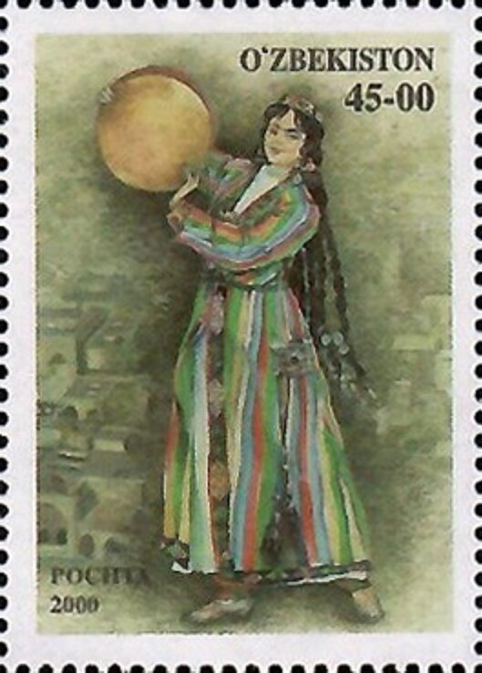 Woman in Uzbek national suit
