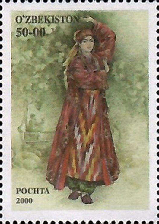 Woman in Uzbek national suit