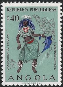 Stamp, Angolans Bocoio, Angola,  , Folklore, Suits and Costumes