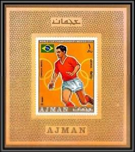 Mini Sheet, Mané Garrincha (1933-1983), Brazil, Ajman,  , Athletes, Football (Soccer), Sports