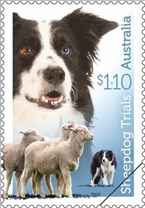 Stamp, Black-and-White Border Collie, Australia,  , Dogs, Sheep