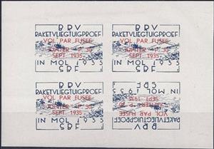 Souvenir Sheet, Launching of the Rocket Plane in Mol - Overprinted, Belgium,  , Postal Traffic, Rockets, Townscapes / City Views
