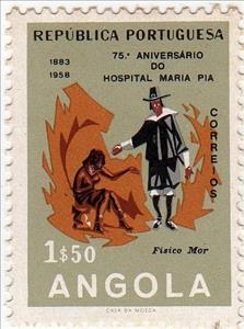 Stamp, 17th Cty. physician, Angola,  , Healthcare, Hospitals, Physicians