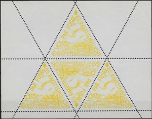 Souvenir Sheet, The launched Rocket - Souvenir Sheet, Belgium,  , Postal Traffic, Rockets, Townscapes / City Views, Triangle Stamps