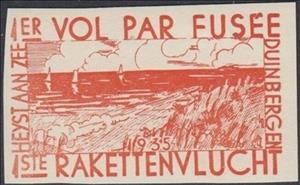 Stamp, View of the launch site on the Beach Of Duinbergen, Belgium,  , Beaches, Postal Traffic, Rockets, Sea