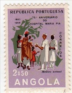 Stamp, Modern physician, Angola,  , Healthcare, Hospitals, Physicians