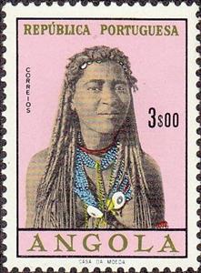 Stamp, Girl portrait, Angola,  , Women