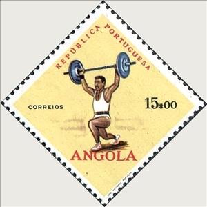 Stamp, Weightlifting, Angola,  , Sport, Athletics, Weightlifting