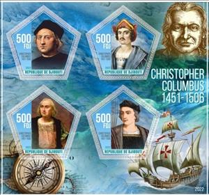 Mini Sheet, Great People Christopher Columbus, Cinderellas,  , Explorers, Sailing Ships, Ships