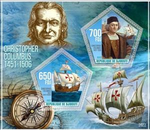 Mini Sheet, Great People Christopher Columbus, Cinderellas,  , Explorers, Sailing Ships, Ships