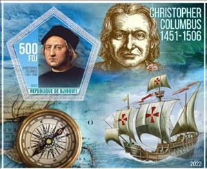 Souvenir Sheet, Great People Christopher Columbus, Cinderellas,  , Explorers, Sailing Ships, Ships