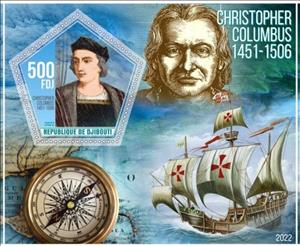 Souvenir Sheet, Great People Christopher Columbus, Cinderellas,  , Explorers, Sailing Ships, Ships