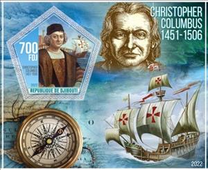 Souvenir Sheet, Great People Christopher Columbus, Cinderellas,  , Explorers, Sailing Ships, Ships