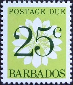Stamp, Large Numeral, Barbados,  
