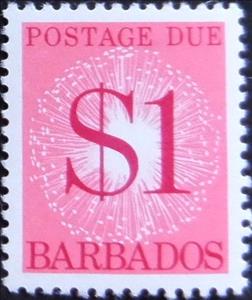 Stamp, Large Numeral, Barbados,  