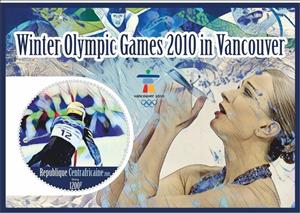 Souvenir Sheet, Sport Winter Olympic Games 2010 in Vancouver, Cinderellas,  , Figure-skate, Olympic Games, Skating, Sports, Winter Sports