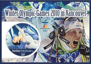 Souvenir Sheet, Sport Winter Olympic Games 2010 in Vancouver, Cinderellas,  , Figure-skate, Olympic Games, Skating, Skiing, Sports, Winter Sports