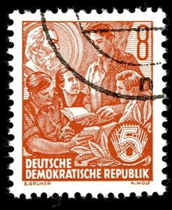 Stamp, Young people learn, Germany, Democratic Republic,  