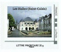 Stamp, Les Halles Saint Calais, France- Personalized stamps,  , Buildings, Markets, Townscapes / City Views