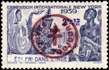 Stamp, International Exhibition in New York, India, French,  , Expositions