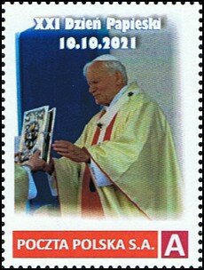 Stamp, 21st Papal Day 10.10.2021, Personalized and Private Mail Stamps,  , Popes, Religion