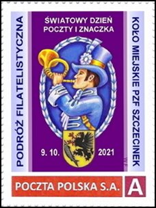 Stamp, Philatelic trip PZF City Club Szczecinek World Post and Stam, Personalized and Private Mail Stamps,  , Clubs of Stamp Collectors, Post Horns, Postmen