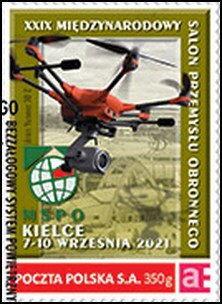 Stamp, XXIX International Defense Industry Exhibition. Drone, Personalized and Private Mail Stamps,  , Cameras, Expositions, Geodesy , Industry, Technology