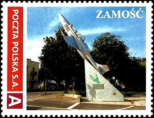 Stamp, Zamość, Personalized and Private Mail Stamps,  , Air Forces, Aircraft, Monuments