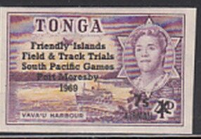 Stamp, 7s On 4d, Tonga,  