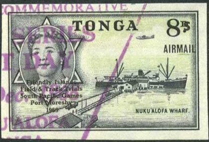Stamp, 8s On 8d, Tonga,  