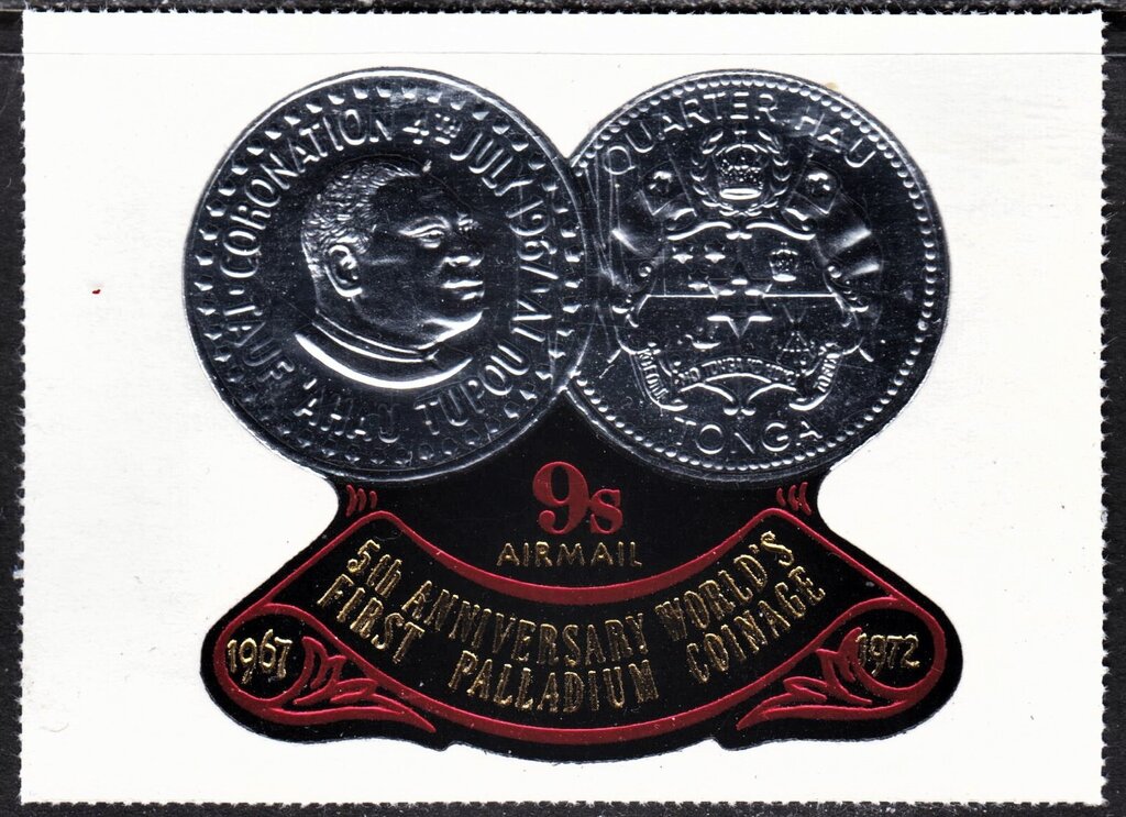 Front and back of the first palladium coinage