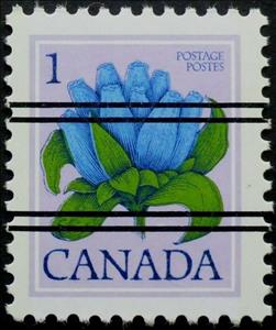 Stamp, Bottle Gentian (Gentiana andrewsii), Canada,  , Flowers, Plants (Flora)