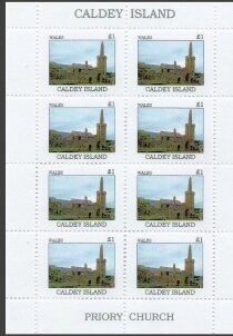Mini Sheet, Caldey Island, Cinderellas,  , Churches - Cathedrals - Basilicas - Chapels