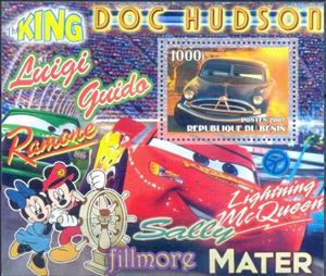 Souvenir Sheet, Cars, Cinderellas,  , Cars, Cartoons
