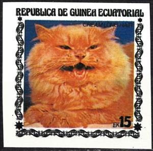 Stamp, Cream Longhair Persian (Felis silvestris catus), Cinderellas,  , Animals (Fauna), Cats, Mammals