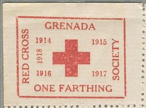 Stamp, Red Cross (dated "1914 1915 1916 1917 1918"), Cinderellas,  , First World War, Red Cross and Red Crescent