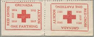 Tete-Beche, Red Cross (dated "1914 1915 1916 1917 1918"), Cinderellas,  , First World War, Red Cross and Red Crescent