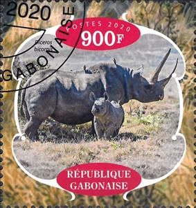 Stamp, Rhinoceroses, Cinderellas,  , Animals (Fauna), Mammals, Rhinoceroses