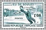 Stamp, Design of Boules: Stamp of 1958, France,  , Boules, Sports